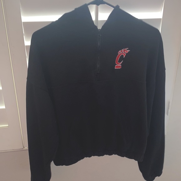 BEARCATS CINCINNATI HALF ZIP HOODIE BLACK LARGE - Picture 1 of 5